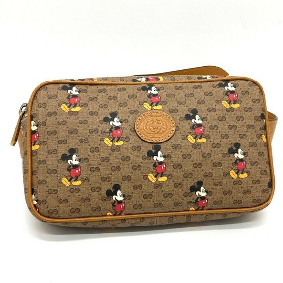 Gucci, Bags, Authentic Gucci 62695 Disney Collab Mini Gg Supreme Belt Bag  Body Bag Canvas